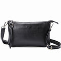 Pebbled Leather Tassel Crossbody Bag - Black