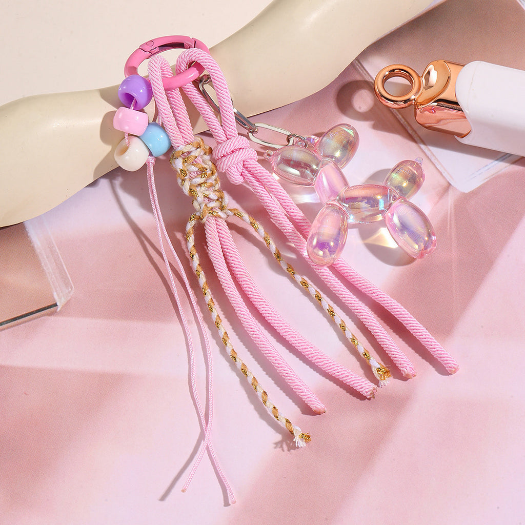 Y2K Beaded Tassel Bag Charm Keychain