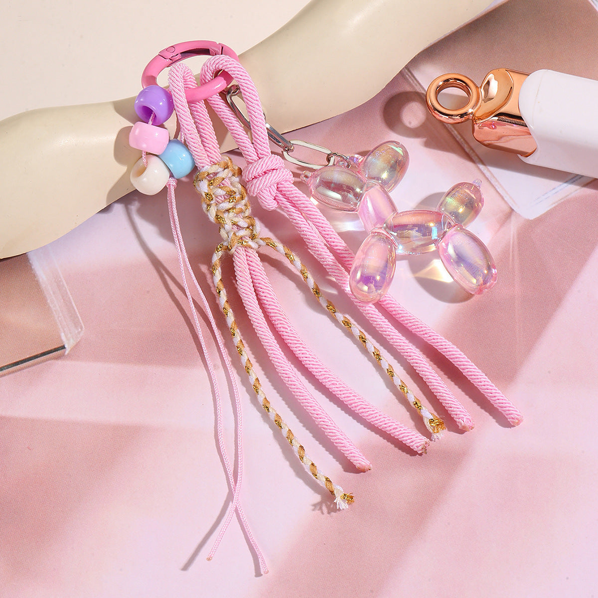 Y2K Beaded Tassel Bag Charm Keychain