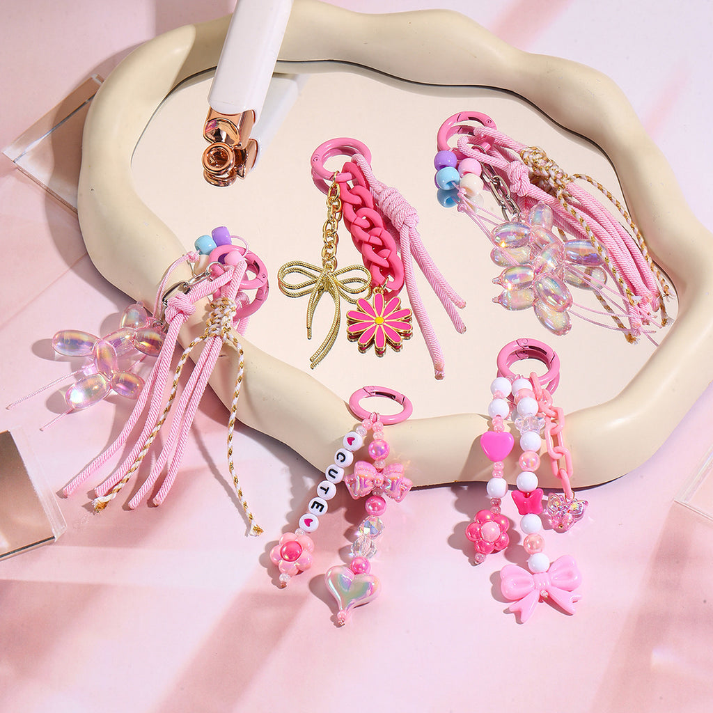 Y2K Beaded Tassel Bag Charm Keychain - view 1