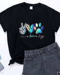 Watercolor Paw Print Dog Lover Graphic Tee - C1