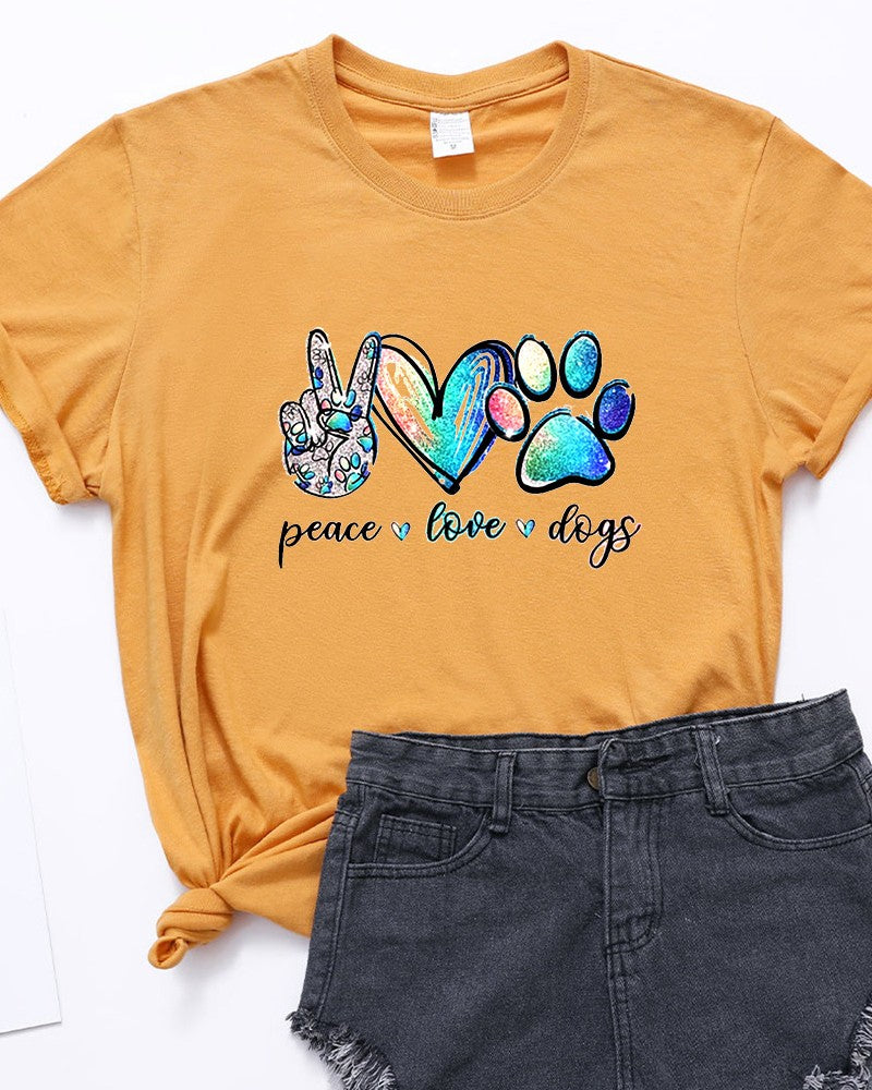 Watercolor Paw Print Dog Lover Graphic Tee - C14