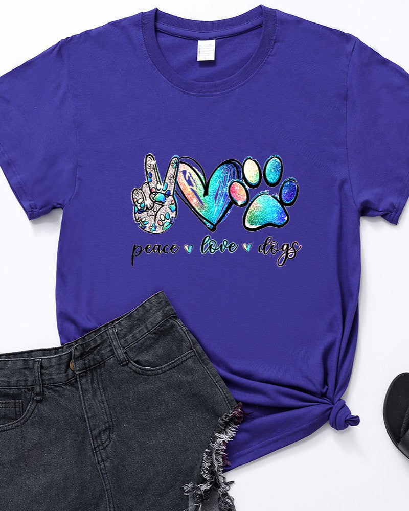 Watercolor Paw Print Dog Lover Graphic Tee - C16