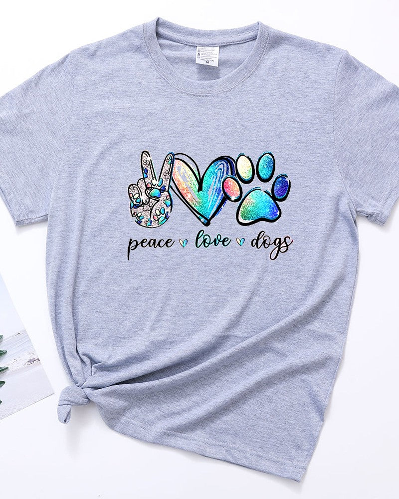 Watercolor Paw Print Dog Lover Graphic Tee - C2