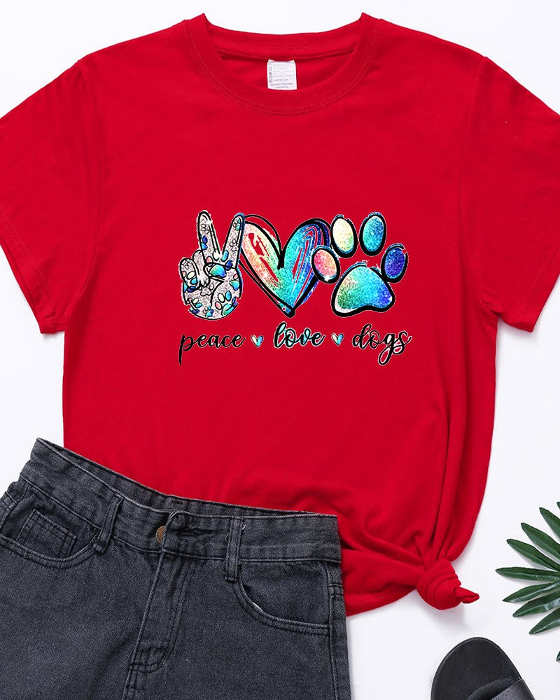Watercolor Paw Print Dog Lover Graphic Tee - C3