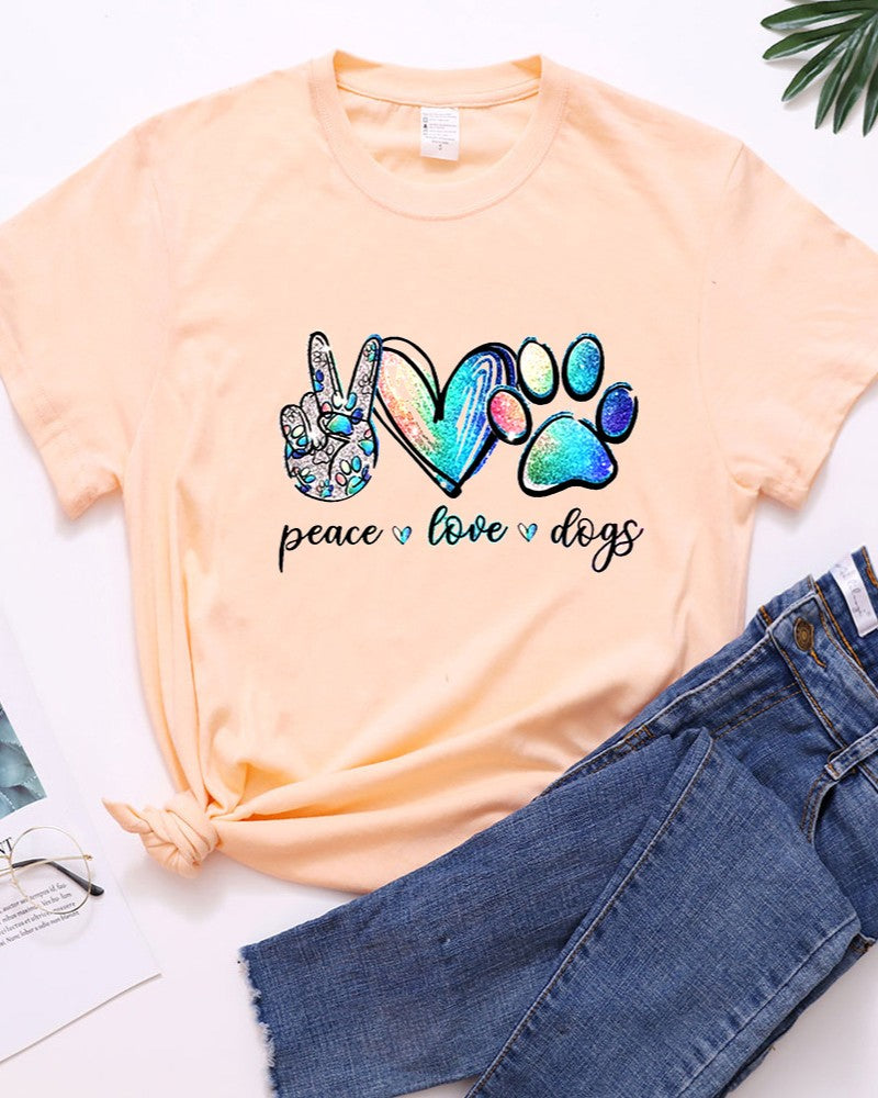 Watercolor Paw Print Dog Lover Graphic Tee - C8