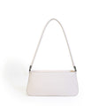 Minimalist Faux Leather Baguette Shoulder Bag - Ivory