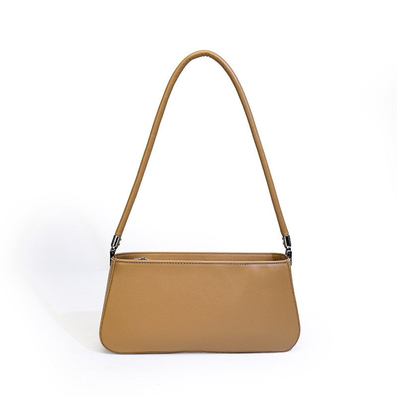 Minimalist Faux Leather Baguette Shoulder Bag