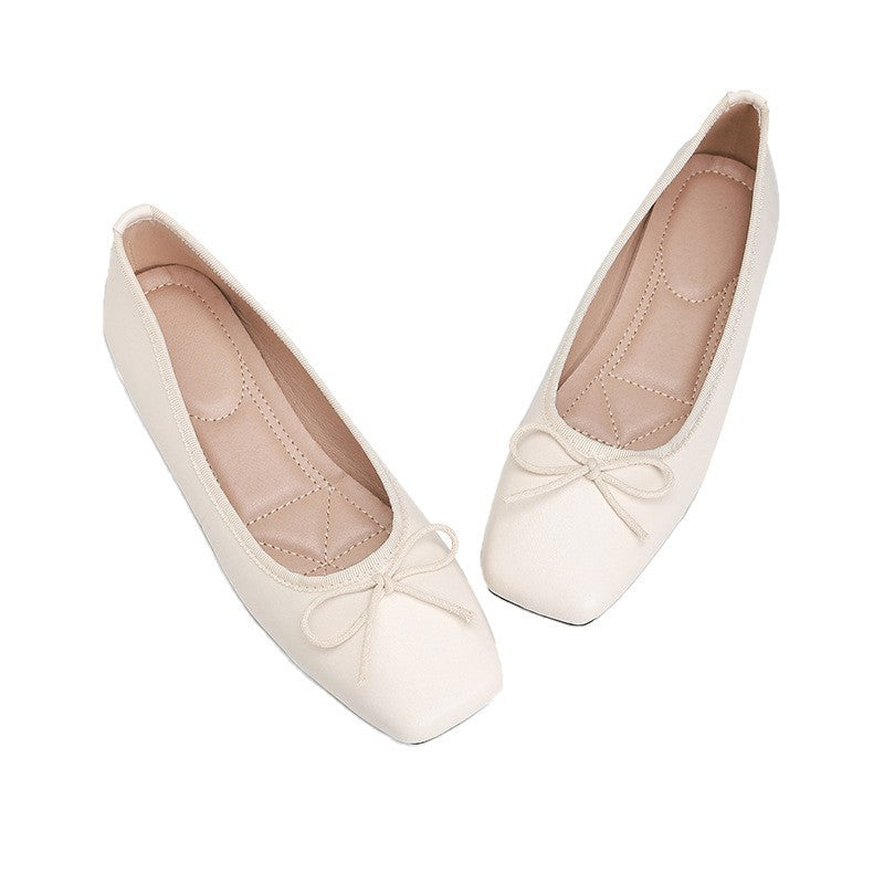 Classic Square Toe Bow Ballet Flats