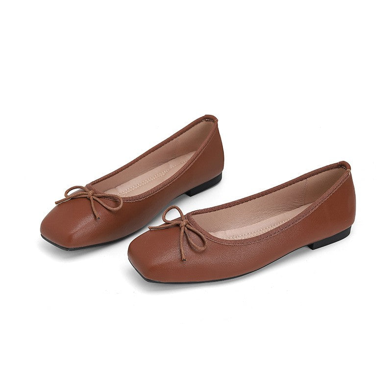 Classic Square Toe Bow Ballet Flats