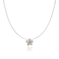 Dainty Daisy Charm Chain Necklace - Silvery