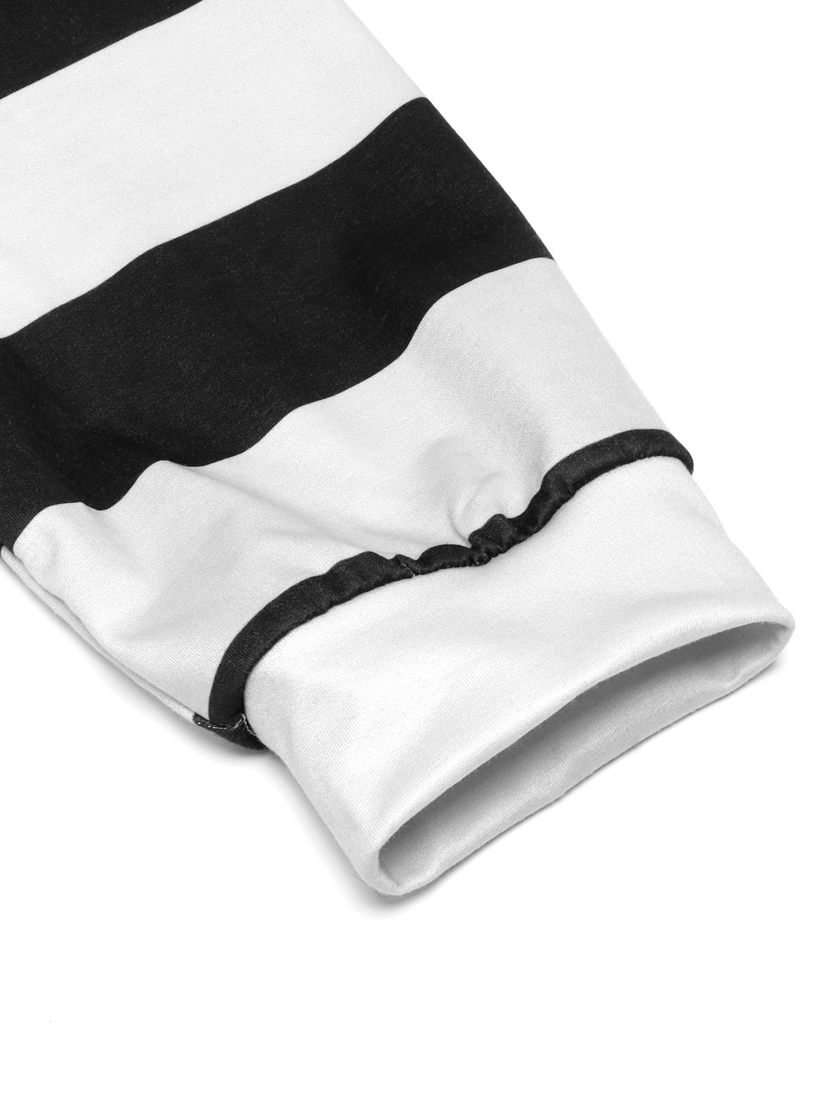 Rugby Stripe Half Zip Sweatshirt With Stand Collar - Black - 5