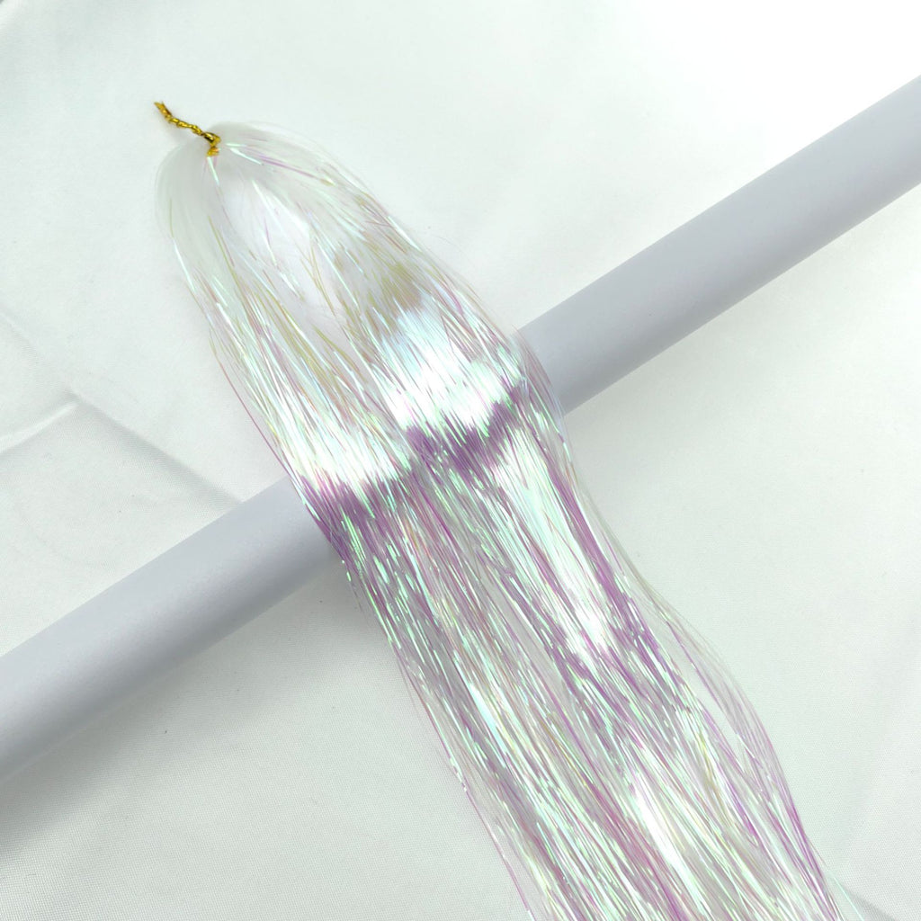 Shimmering Tinsel Icicle Strands for Christmas Trees - white