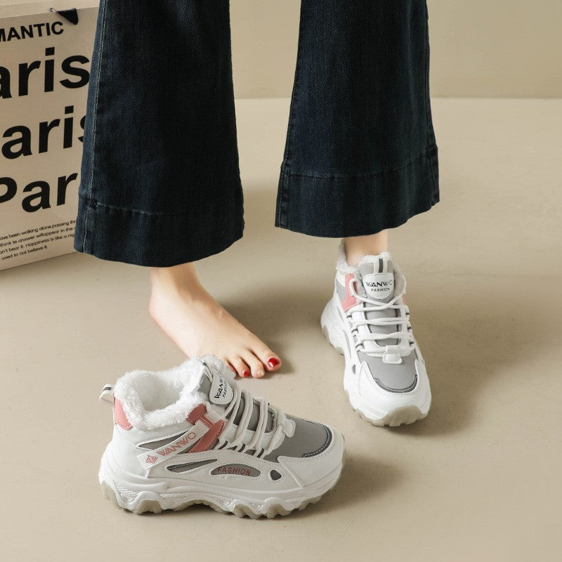 Fleece Lined High Top Chunky Sneakers