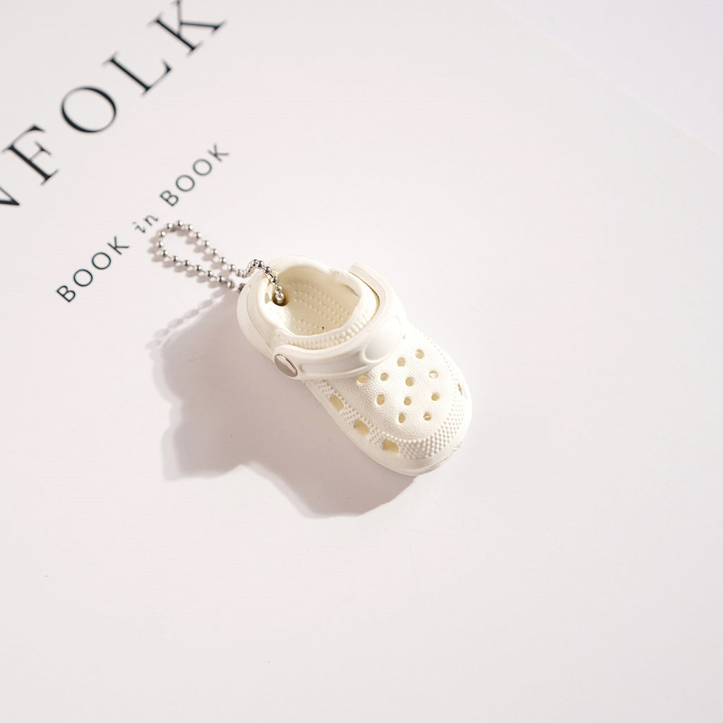 Mini Clog Shoe Charm Keychain - White