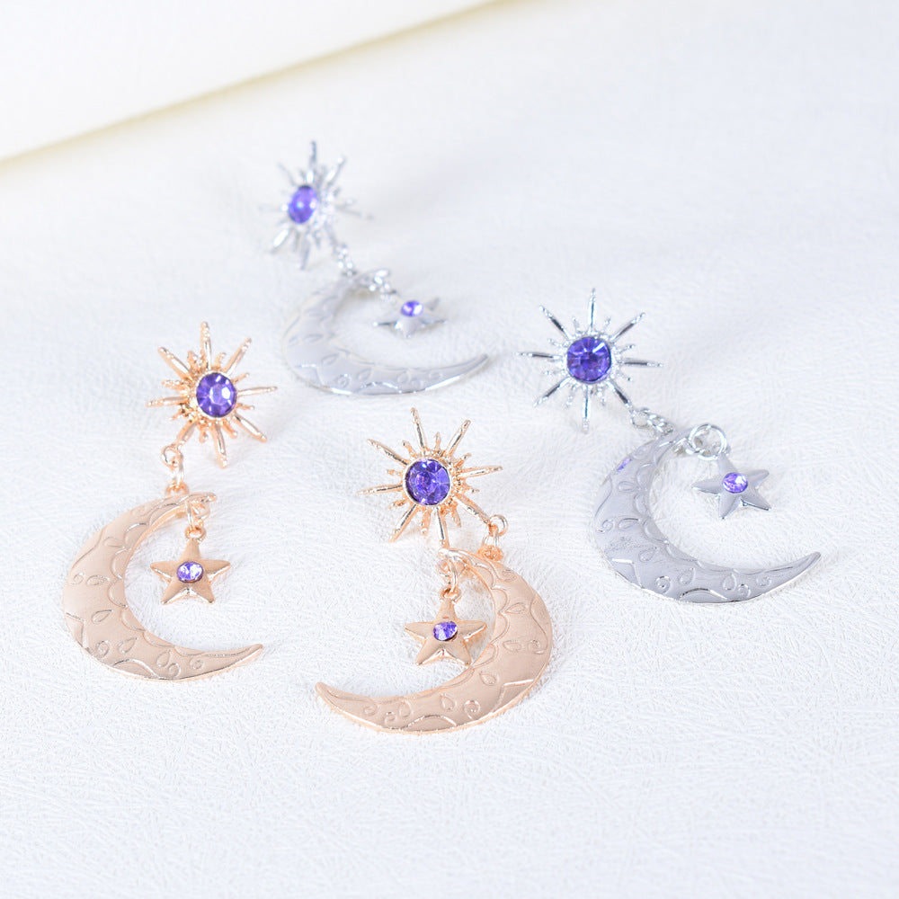 Celestial Star and Moon Drop Earrings - view 2