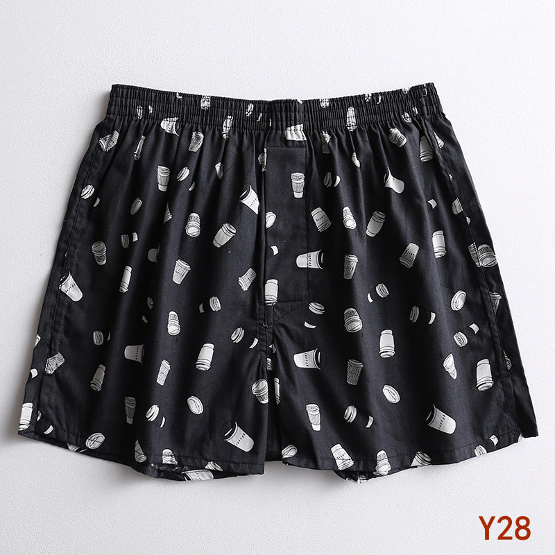 Fruit Print Cotton Boxer Shorts - Y28Black