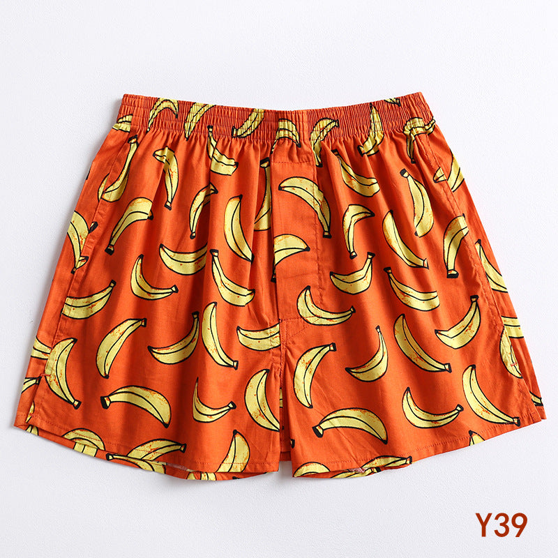 Fruit Print Cotton Boxer Shorts - Y39Banana