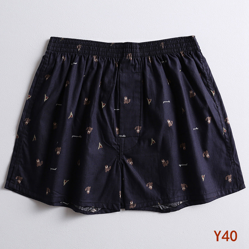 Fruit Print Cotton Boxer Shorts - Y40Navy