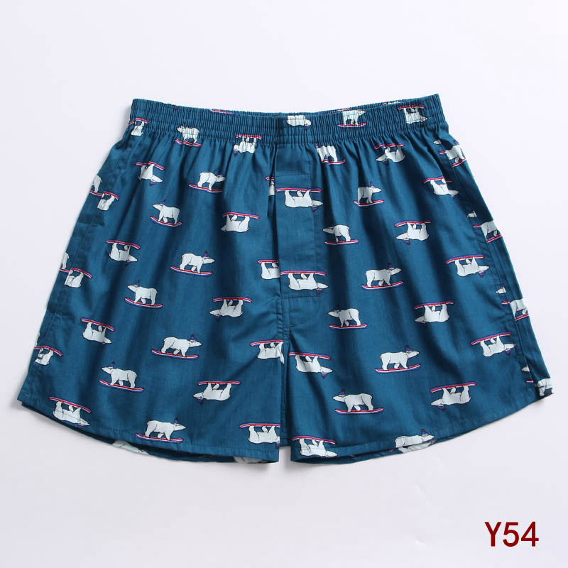 Fruit Print Cotton Boxer Shorts - Y54DKBlue