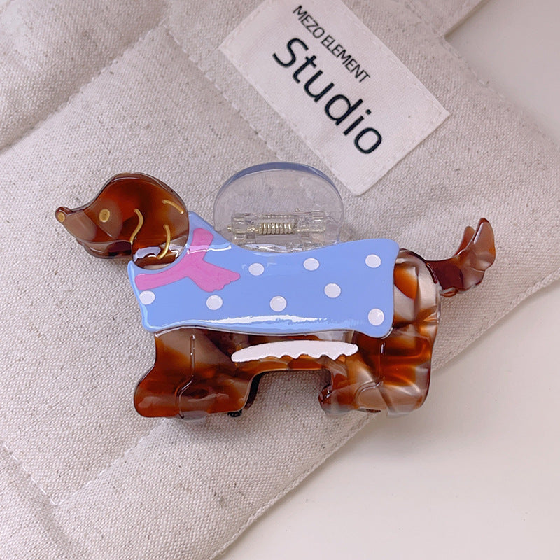 Puppy Dog Shaped Resin Hair Claw Clip - BlueDH
