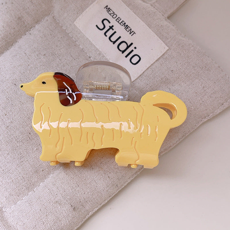 Puppy Dog Shaped Resin Hair Claw Clip - KingCharles