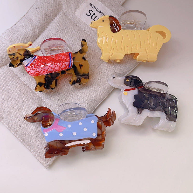 Puppy Dog Shaped Resin Hair Claw Clip - view 1