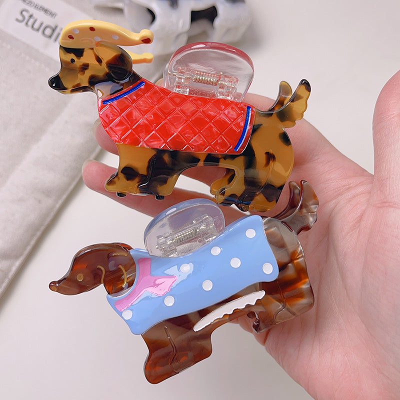 Puppy Dog Shaped Resin Hair Claw Clip - view 3