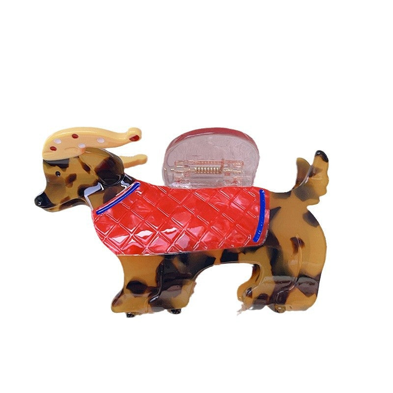 Puppy Dog Shaped Resin Hair Claw Clip - view 4
