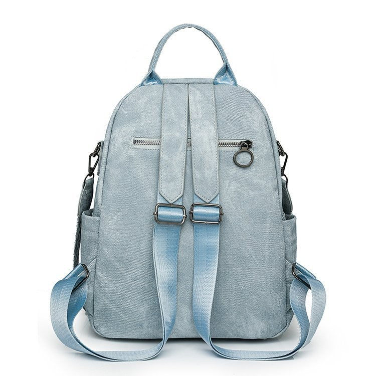 Distressed Faux Leather Convertible Backpack