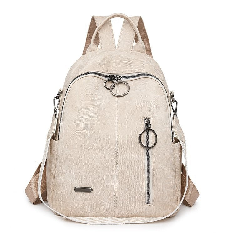 Distressed Faux Leather Convertible Backpack