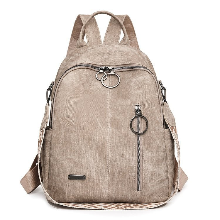 Distressed Faux Leather Convertible Backpack
