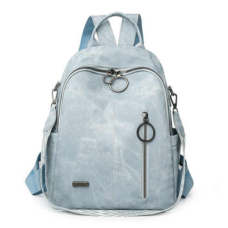 Distressed Faux Leather Convertible Backpack