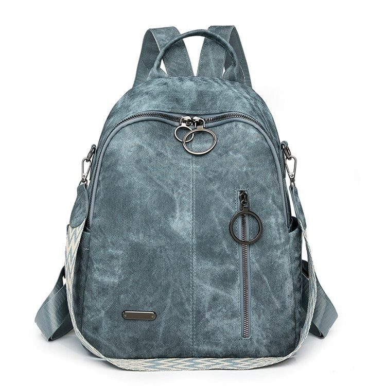 Distressed Faux Leather Convertible Backpack