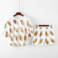 Sequin Football Tee and Shorts Lounge Set - White