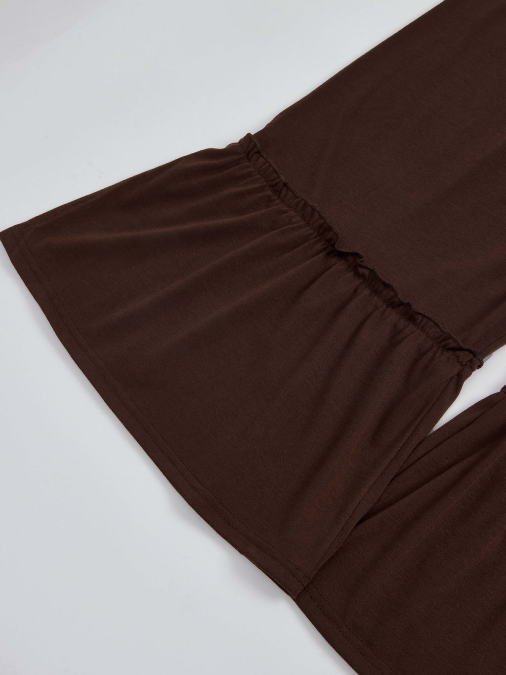 Tiered Ruffle Wide Leg Boho Palazzo Pants - Coffee - 3