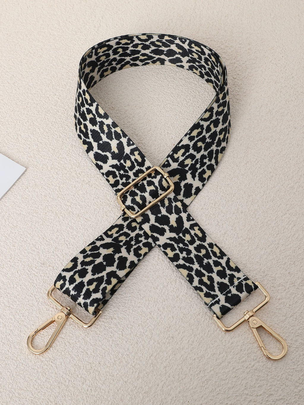 Leopard Print Adjustable Crossbody Bag Strap - Beige_G