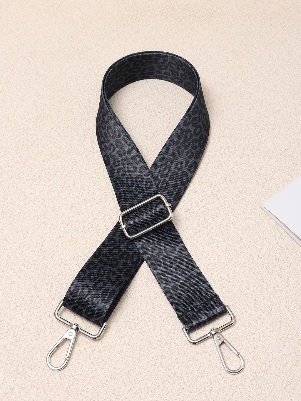 Leopard Print Adjustable Crossbody Bag Strap - Black_S