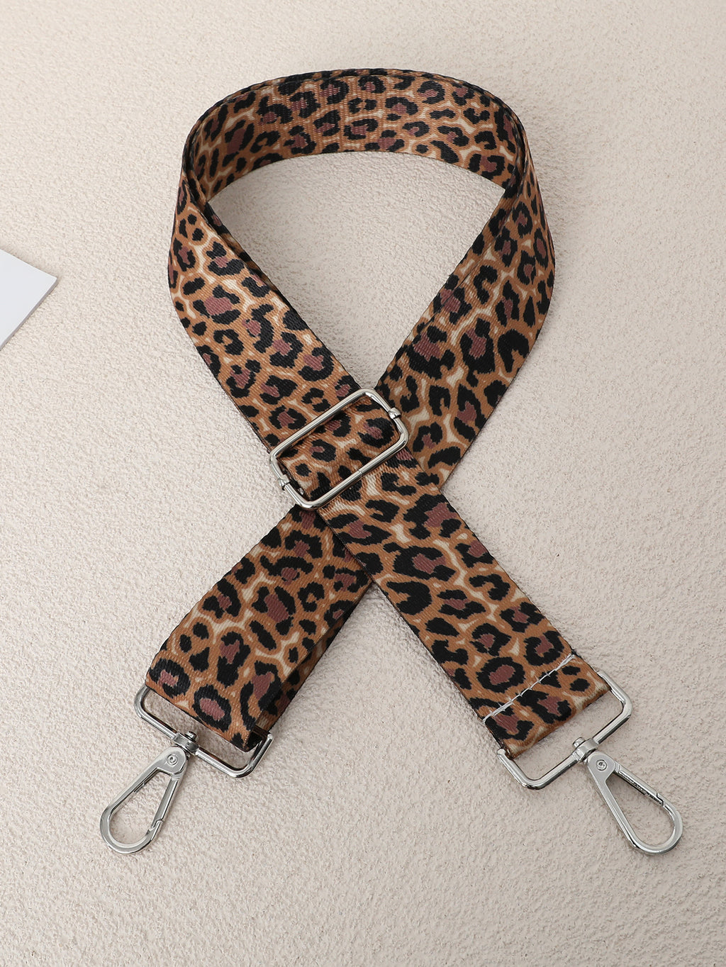 Leopard Print Adjustable Crossbody Bag Strap - Brown_S