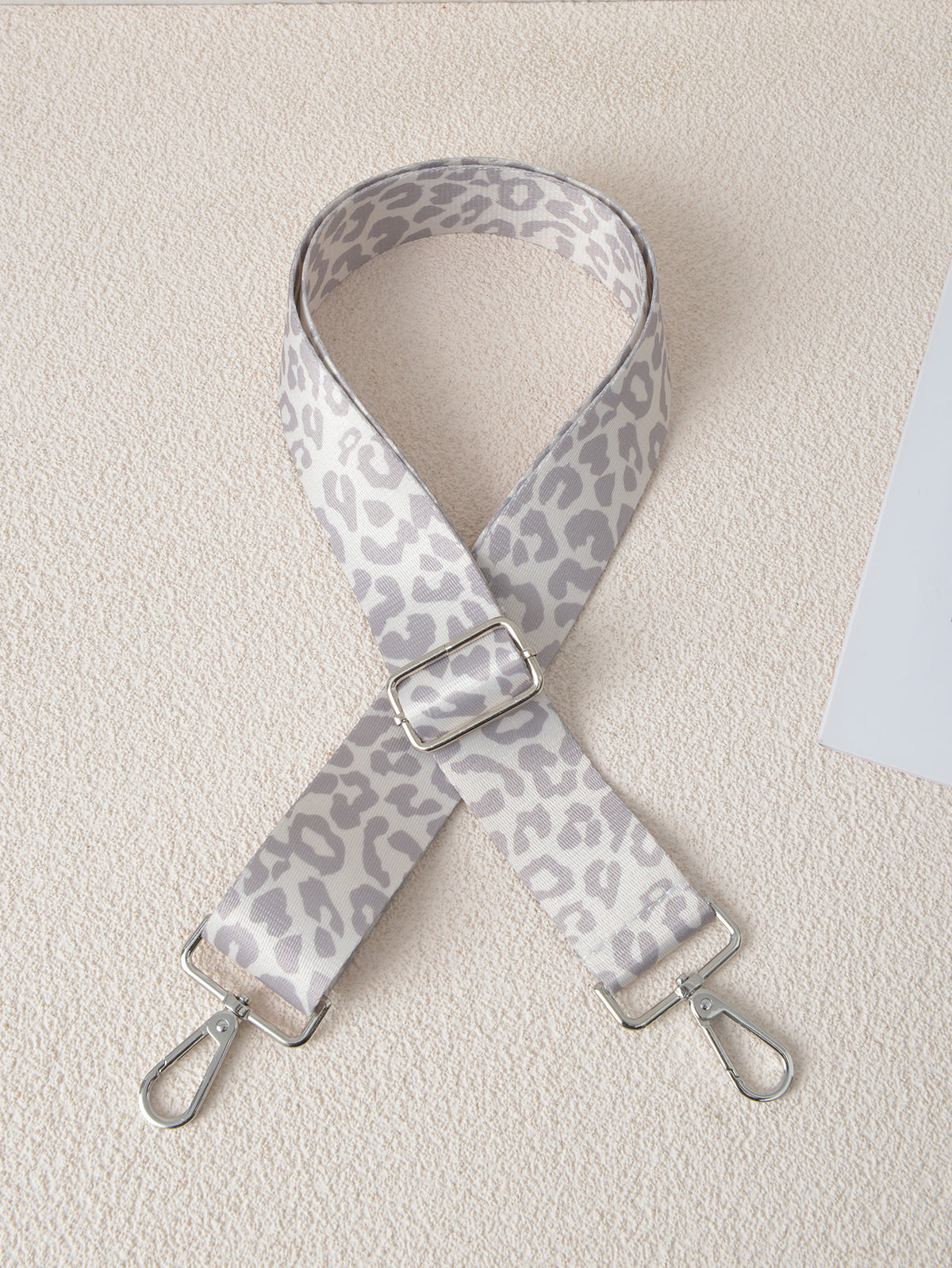 Leopard Print Adjustable Crossbody Bag Strap - Grey_S