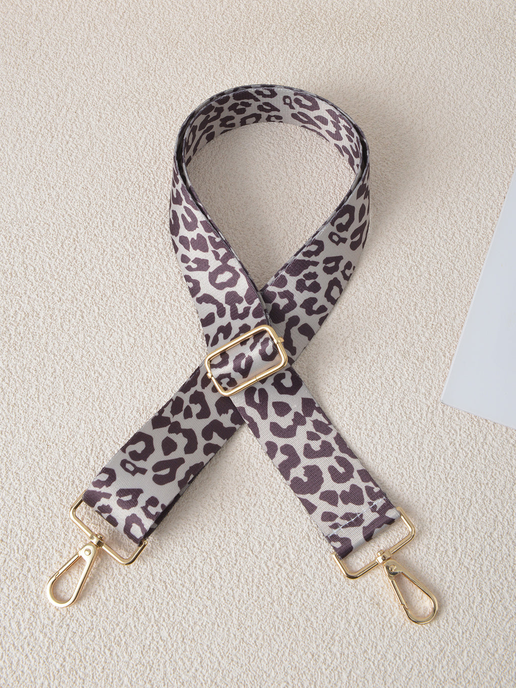 Leopard Print Adjustable Crossbody Bag Strap - Khaki_G