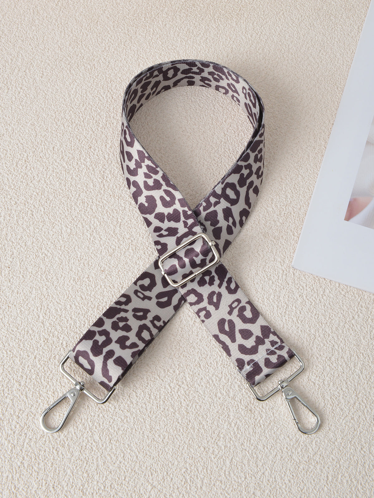 Leopard Print Adjustable Crossbody Bag Strap - Khaki_S