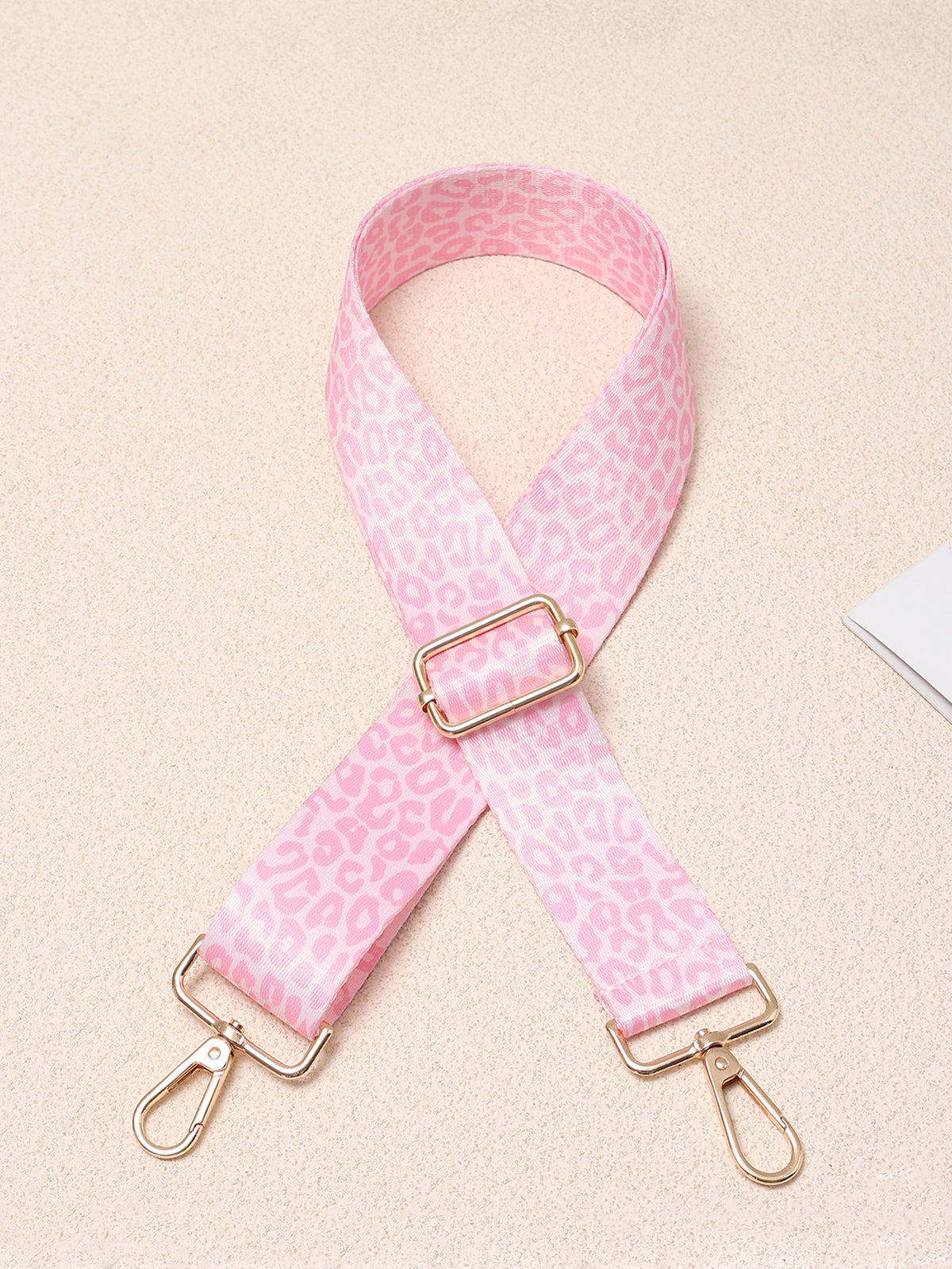 Leopard Print Adjustable Crossbody Bag Strap - Pink_G