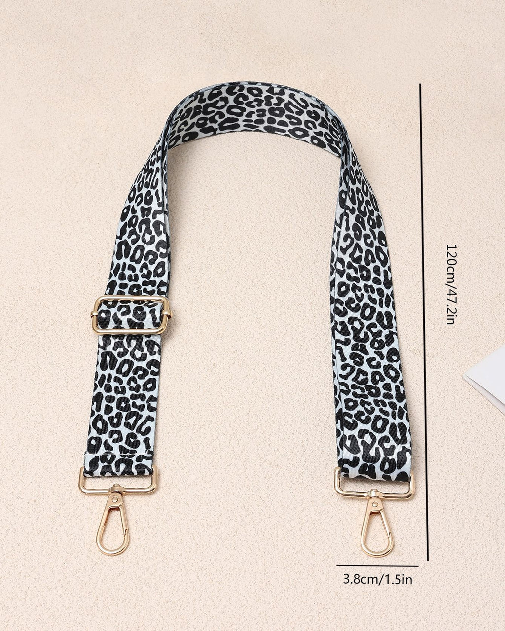 Leopard Print Adjustable Crossbody Bag Strap - White_G - 3