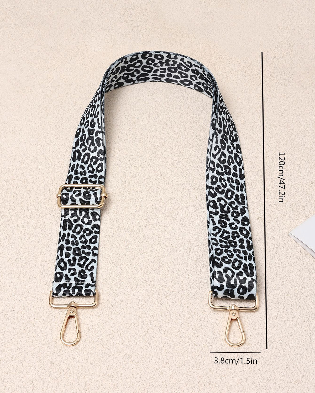 Leopard Print Adjustable Crossbody Bag Strap - White_G - 3