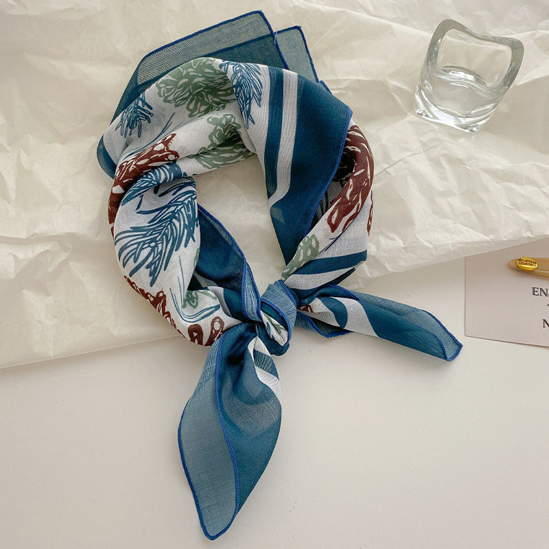 Vintage Floral Neck Bandana Scarf for Women - C1