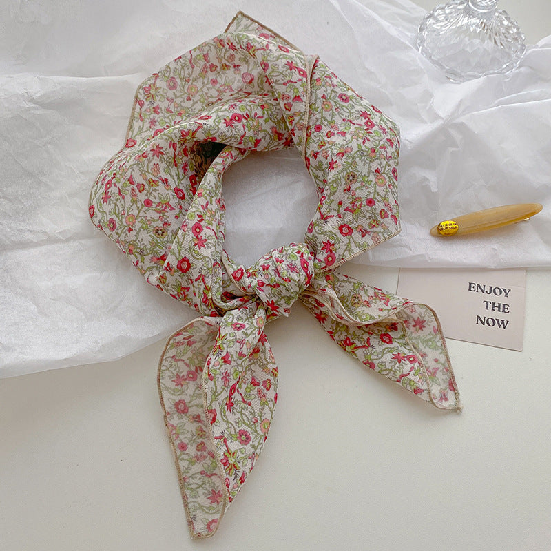 Vintage Floral Neck Bandana Scarf for Women - C11