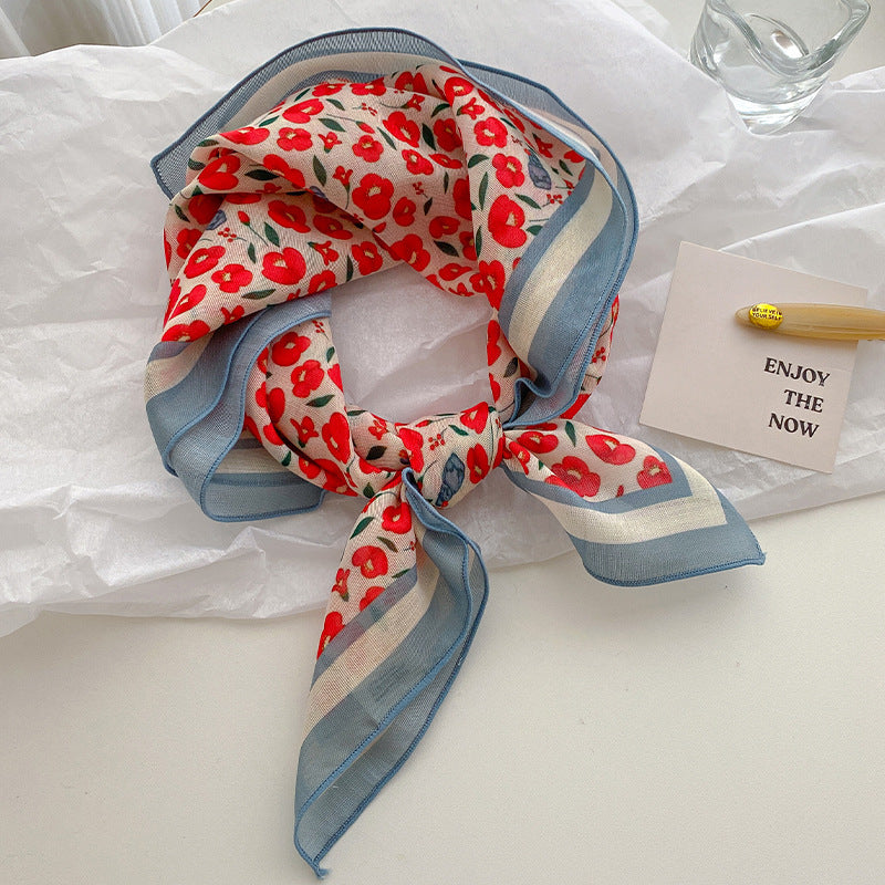 Vintage Floral Neck Bandana Scarf for Women - C2