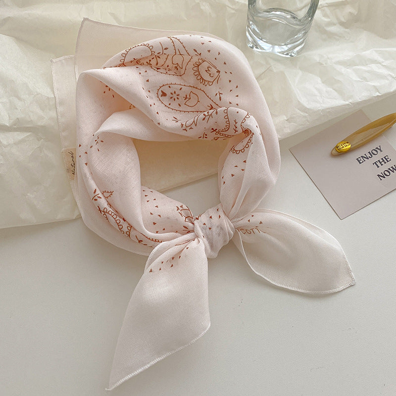 Vintage Floral Neck Bandana Scarf for Women - C5