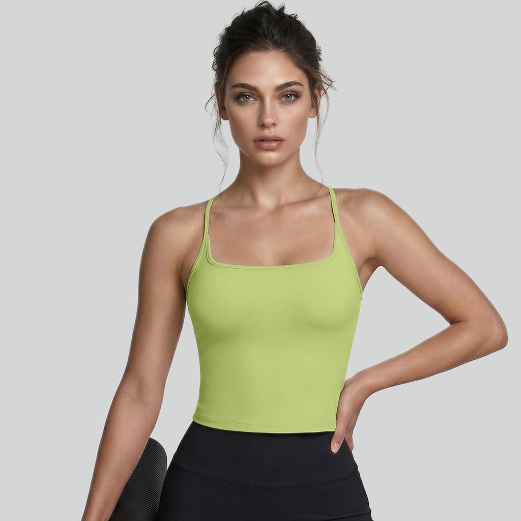 U Neck Padded Racerback Cropped Workout Tank